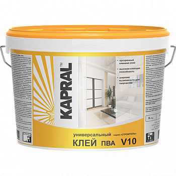 Клей ПВА Универсальный KAPRAL V-10 5 кг,мрзст Клей ПВА Универсальный KAPRAL V-10 5 кг,мрзст