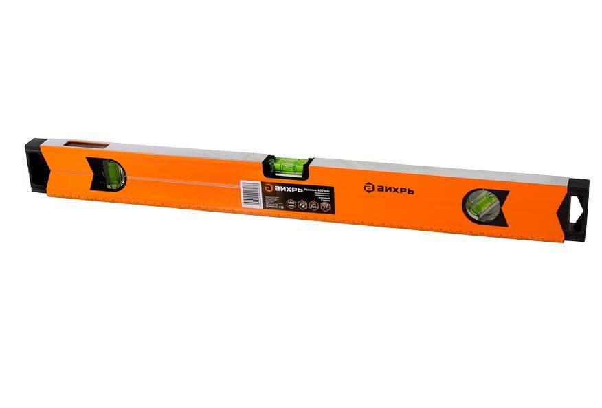 Уровень с магнитной лентой, 3 глазка (1 зеркальный), Вихрь, 60см