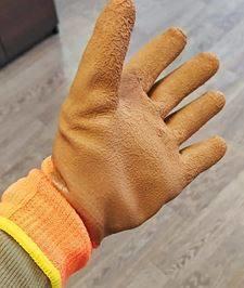 Перчатки с двойным латексным обливом оранжевые, 1/12/360