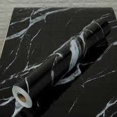 Кухонный фартук  самоклеящийся Мрамор черный 3000*600*2мм 