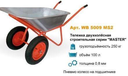 я/Тачка строитель, 2колеса, красная грузоподъемность 250кг/100л я/Тачка строитель, 2колеса, красная грузоподъемность 250кг/100л
