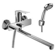 Смеситель д/ванны рычажный RS27-33 с плоским изливом 350 мм, хром