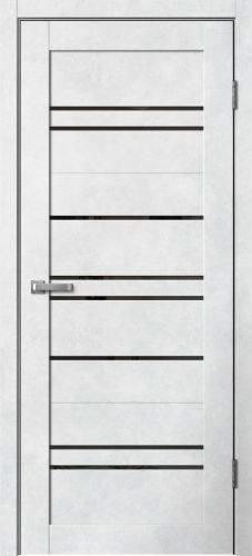 Дверь BARN B2 бетон светлый 80 черное стекло