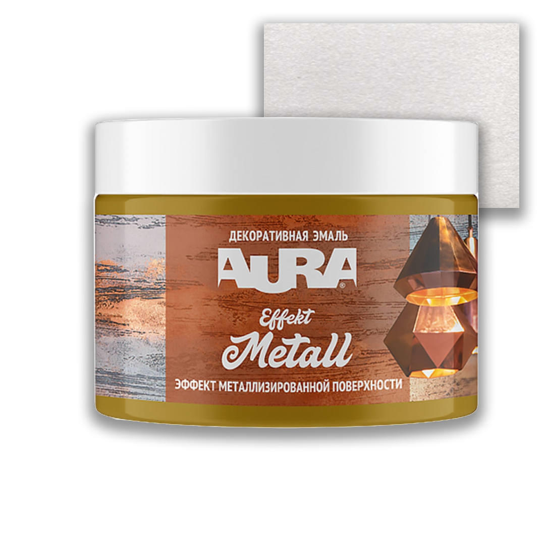 Декоративная эмаль серебро 0,25кг акрил. AURA Effekt Metall