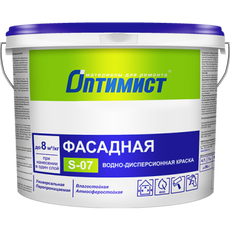 Акриловая краска матовая для фасадов, морозостойкая, ОПТИМИСТ S-0,7, 4,7л/7кг 