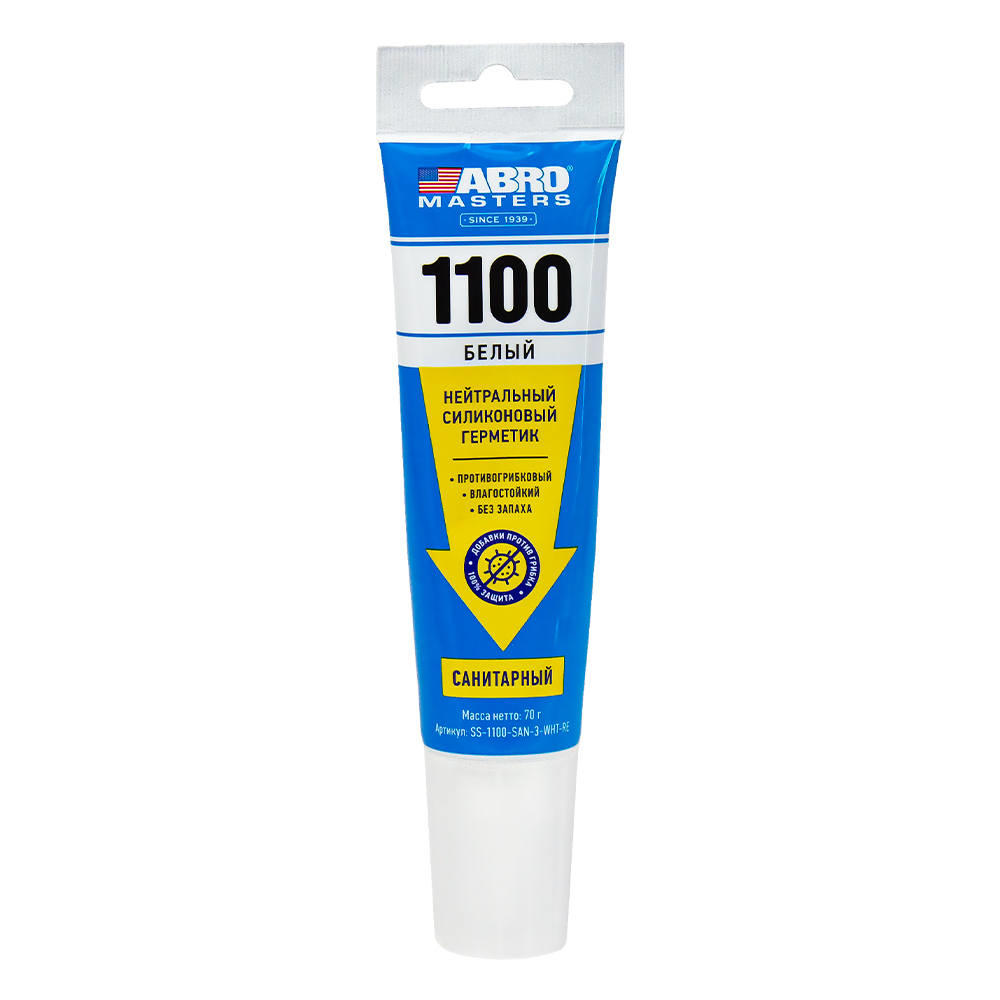 Герметик санит. прозрач 1100 ABRO MASTERS 70г