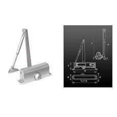 Доводчик дверной Н-М №3S (до 80кг) серый (серебро) морозост.