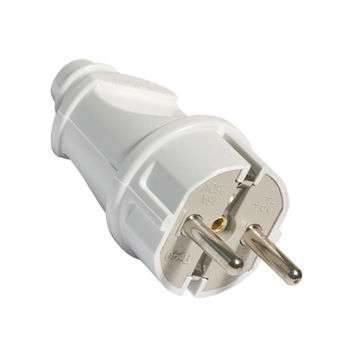 Вилка прямая 16А белая с/з UNIVERSAL 