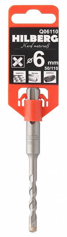 Бур SDS+   6-110мм спираль S4, Hilberg Quadro