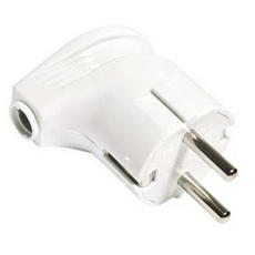 Вилка угловая 16А белая з/к UNIVERSAL