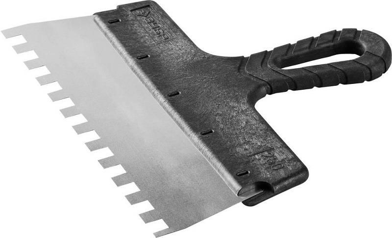 шпатель зубчатый фас. 10х10, 250 мм ЗУБР 1/12