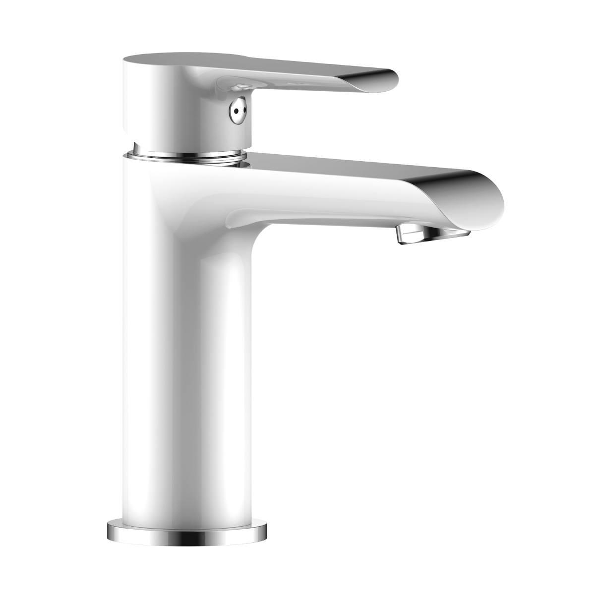 Смеситель д/раковины рычажный W35-12 монолит хром/бел