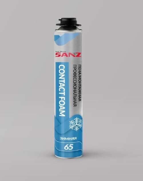 Пена проф. SANZ PU CONTACT FOAM 65л(от -18°Сдо+35°С)770мл зимняя Пена проф. SANZ PU CONTACT FOAM 65л(от -18°Сдо+35°С)770мл зимняя