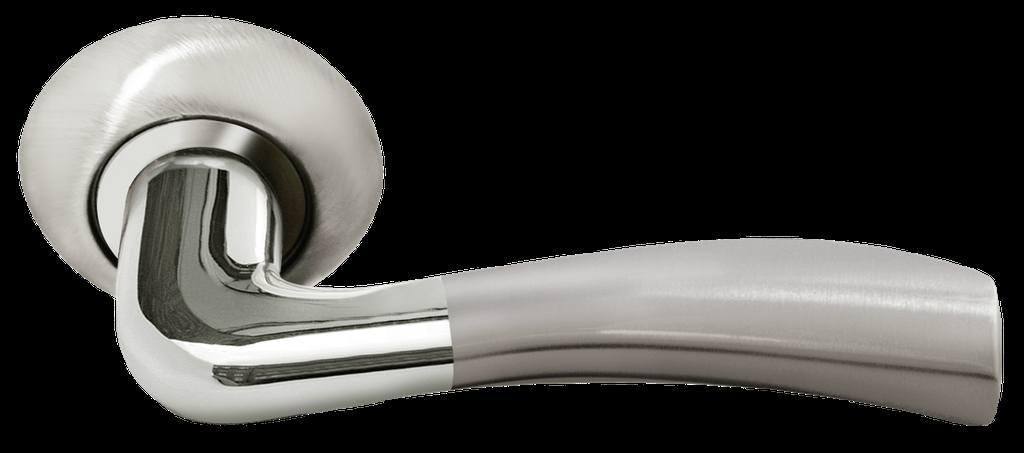 Ручка дверная Rucetti RAP 19 SN/CP белый никель/хром