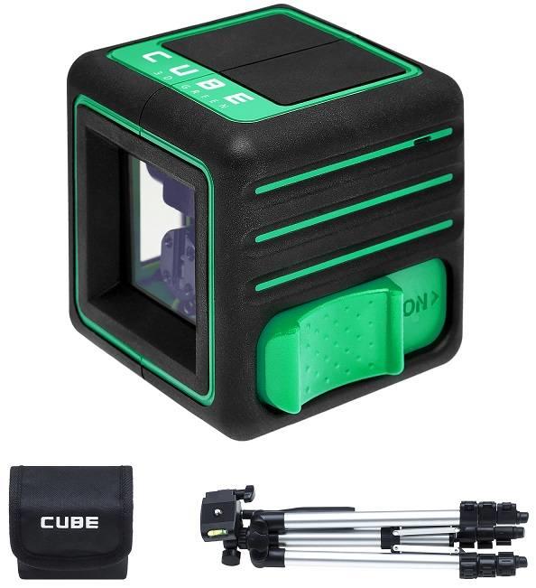 Лазерный уровень ADA CUBE 3D Green (комплект), проекция 3 лин, зел. луч Лазерный уровень ADA CUBE 3D Green (комплект), проекция 3 лин, зел. луч