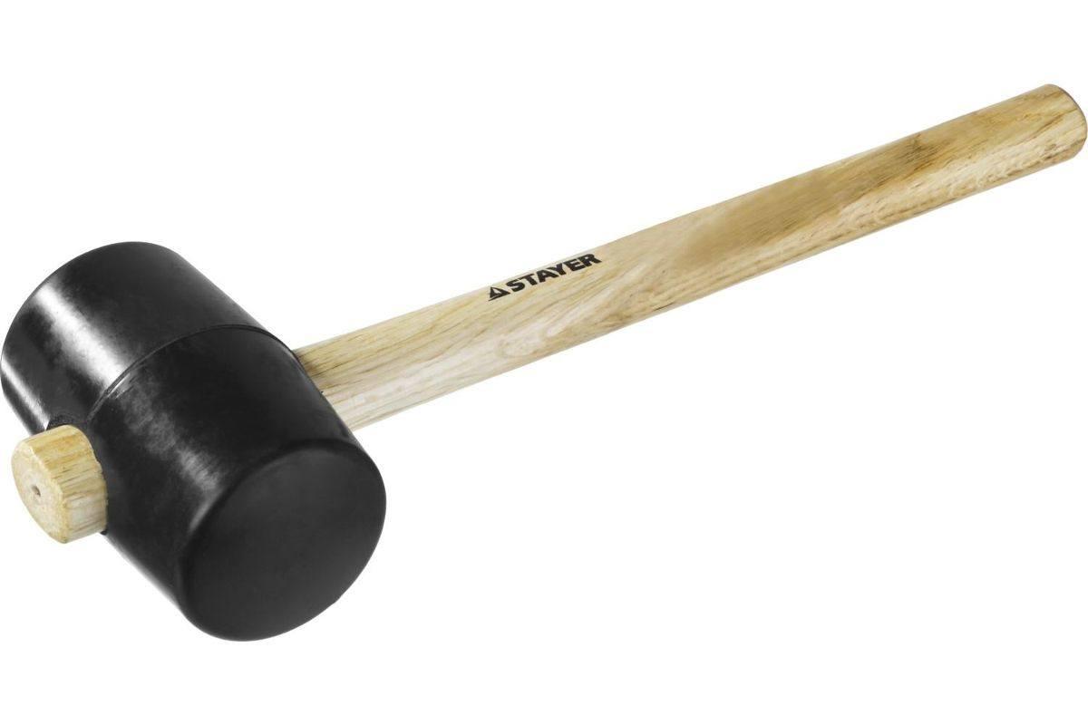 Черная резиновая киянка с деревянной ручкой, STAYER, 0,68кг