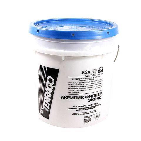 Шпатлевка полимерная готовая Terraco Acrylic-filler econo, 25 кг Шпатлевка полимерная готовая Terraco Acrylic-filler econo, 25 кг