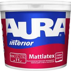 Акриловая краска для кухонь и ванных комнат, матовая, моющаяся, морозостойкая, АУРА MATTLATEX, 0,9л/1,3кг