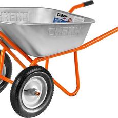 Строительная тачка, 2 колеса, оранжевая, грузоподъемность 200кг/110л, СИБИН