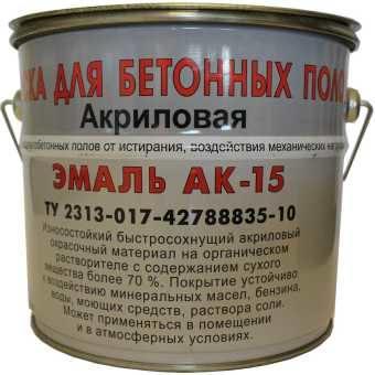 Эмаль д/бет.полов акрил. Серая, 4 кг/3л АК-15(Грида) Эмаль д/бет.полов акрил. Серая, 4 кг/3л АК-15(Грида)