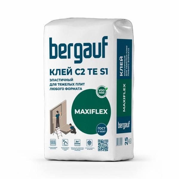 Клей для плитки и КГр БЕРГАУФ Maxiflex, C2TES1 25кг 1/56 для тяж. плит любого формата Клей для плитки и КГр БЕРГАУФ Maxiflex, C2TES1 25кг 1/56 для тяж. плит любого формата
