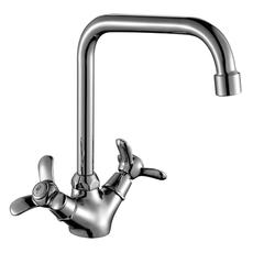 Смеситель д/кухни буксовый Q02-72 с поворотным изливом 260 мм, хром 