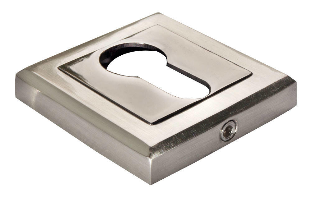 Накладка на евроцилиндр Morelli МН-КН S-SN/BN черн никель/бел никель