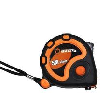 Рулетка с обрезиненным пластиковым корпусом, Вихрь, 5м*19мм