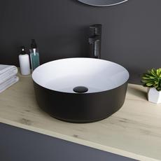 Умывальник накладной GR-4040BW 360х360х115 Черная (Белая вн) 