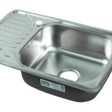 Мойка нержавеющая 580х480х180 R сушилка слева + сифон