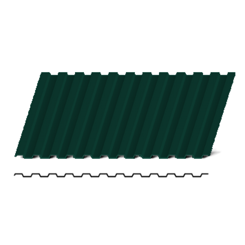 я/Профлист СС-10 0,45*1170(1100)*2000 зеленый мох я/Профлист СС-10 0,45*1170(1100)*2000 зеленый мох