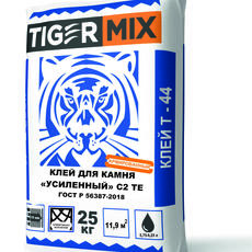 Клей  для  плитки и КГр ТайгерМикс Т-44, С2ТЕ  25кг  1/56 нар/вн. раб. для камня и крупноформат. кгр