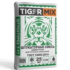 Штукатурка цементная для ручного нанесения, ТайгерМикс Т-11, 25кг
