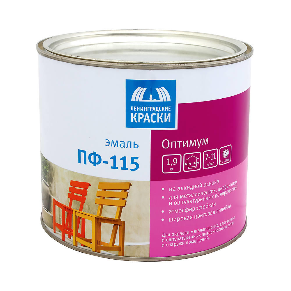 Эмаль красная 1,9 кг Оптимум ПФ-115 