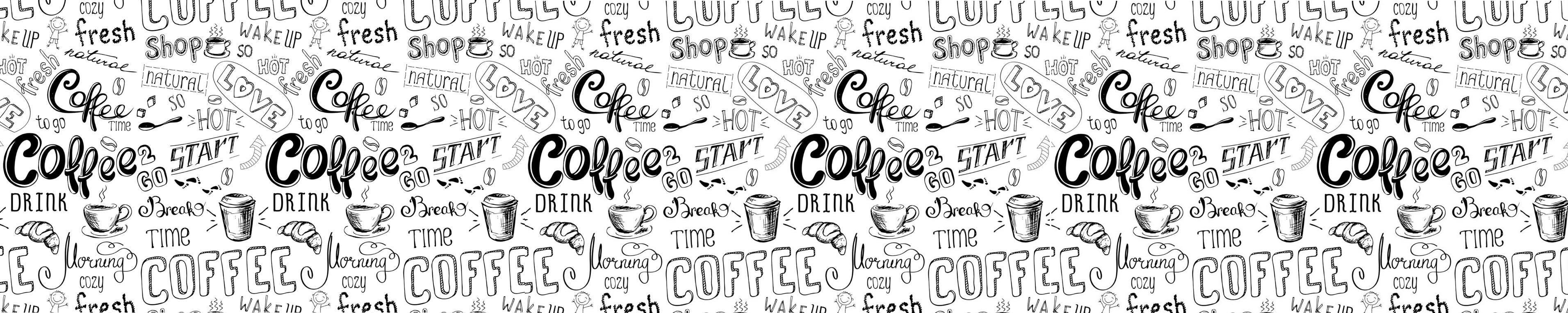 Кухонный фартук  ПВХ Кофейная графика 3000*600*1мм термо