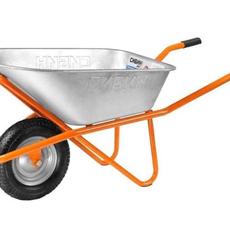 Строительная тачка, 1 колесо, оранжевая, грузоподъемность 180кг/90л, СИБИН