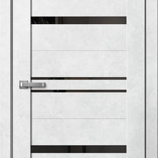 Дверь BARN B1 бетон светлый 80 черное стекло