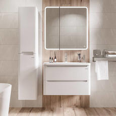 Тумба подвесная 60см Адель, белая  + раковина 60см Адель