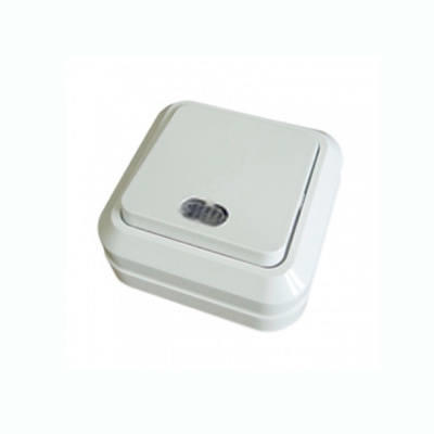 Выключатель накл UNIV Олимп 1кл. белый с индикатором