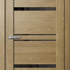 Дверь BARN B1 Дуб Европейский 60 черное стекло