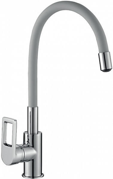 Смеситель д/кухни рычажный Z35-35U-Gray с гибким изливом серый