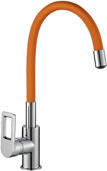 Смеситель д/кухни рычажный Z35-35U-Orange с гибким изливом оранжевый Смеситель д/кухни рычажный Z35-35U-Orange с гибким изливом оранжевый