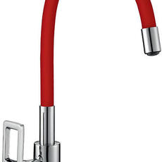 Смеситель д/кухни рычажный Z35-35U-Red с гибким изливом красный
