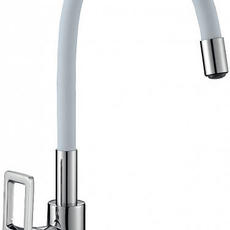 Смеситель д/кухни рычажный Z35-35U-White с гибким изливом белый