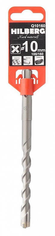Бур SDS+ 10-160мм спираль S4, Hilberg Quadro