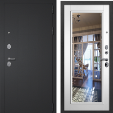 Метал дверь 3К МОДЕРН черный муар с блестками /яс бел 860*2050 R, Волга-Бункер