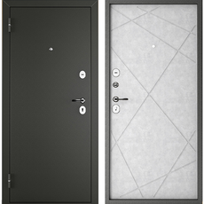 Метал дверь ТИТАН ДИАГОНАЛЬ бетон с.графит 860*2050 L, металл/мдф, Промет