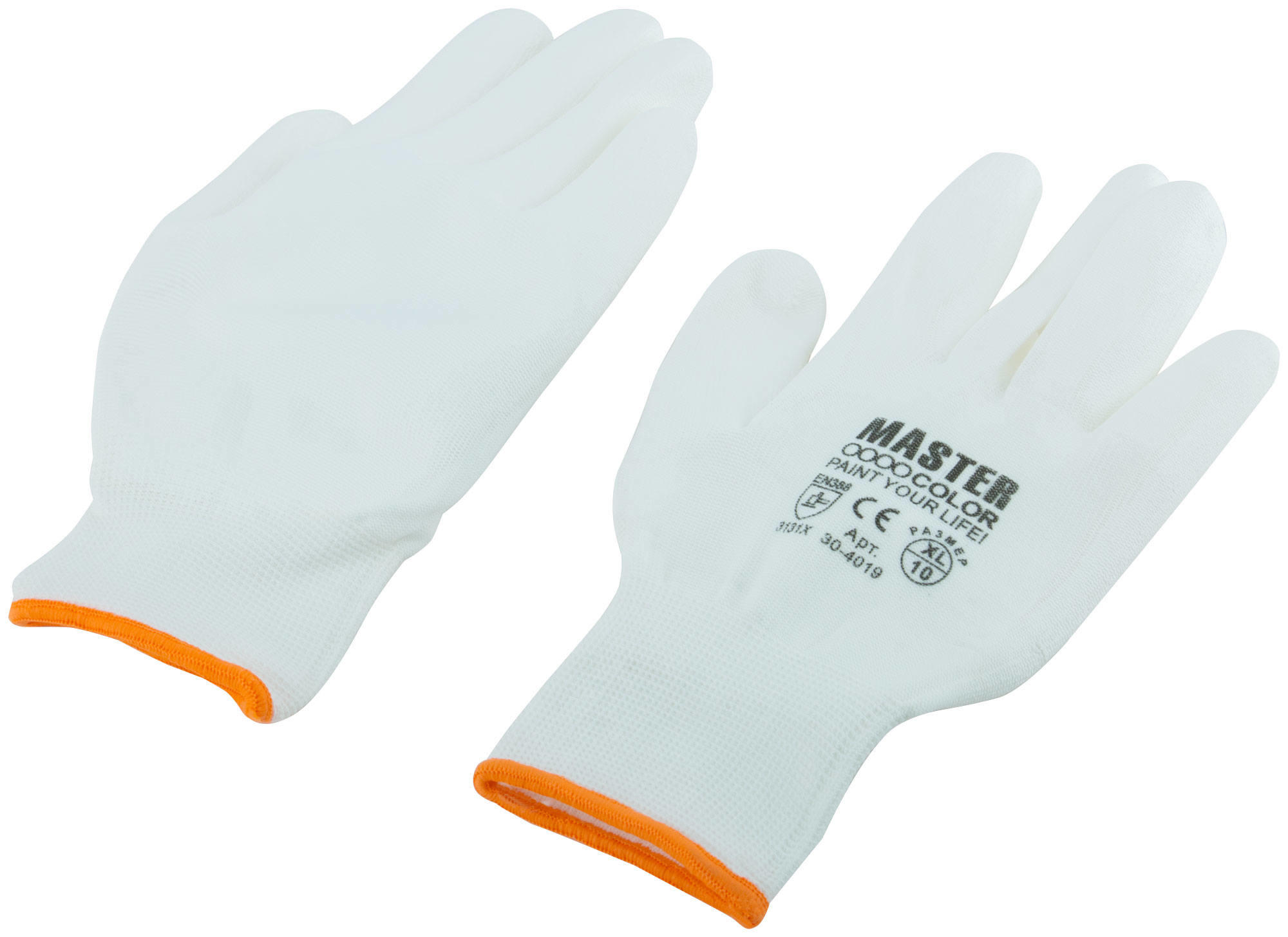 Перчатки полиэстр с обливкой из полиуретана, XL, белые МастерКолор 1/12