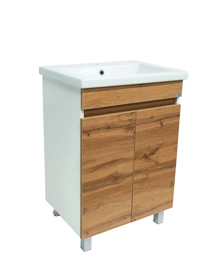 Тумба напольная 50см Классик Ясень + раковина 50 Сомо