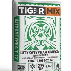 Штукатурка цементная, для механизированного и ручного  нанесения, ТайгерМикс Т-12, 25кг